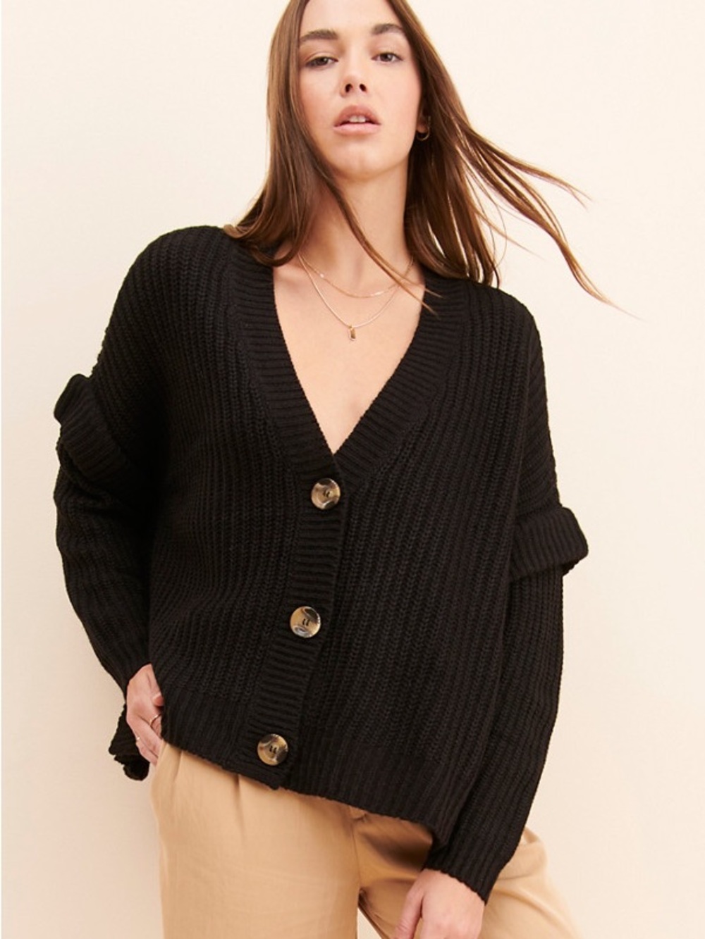 RD Style Oversized Ribbed Cardigan
